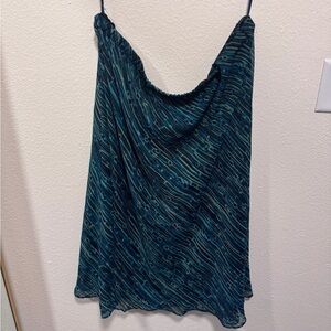 Women’s Teal Patterned A-Line Skirt